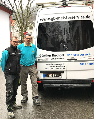Glasermeister, Glaserei Günter Bischoff, Heidelberg-Ziegelhausen